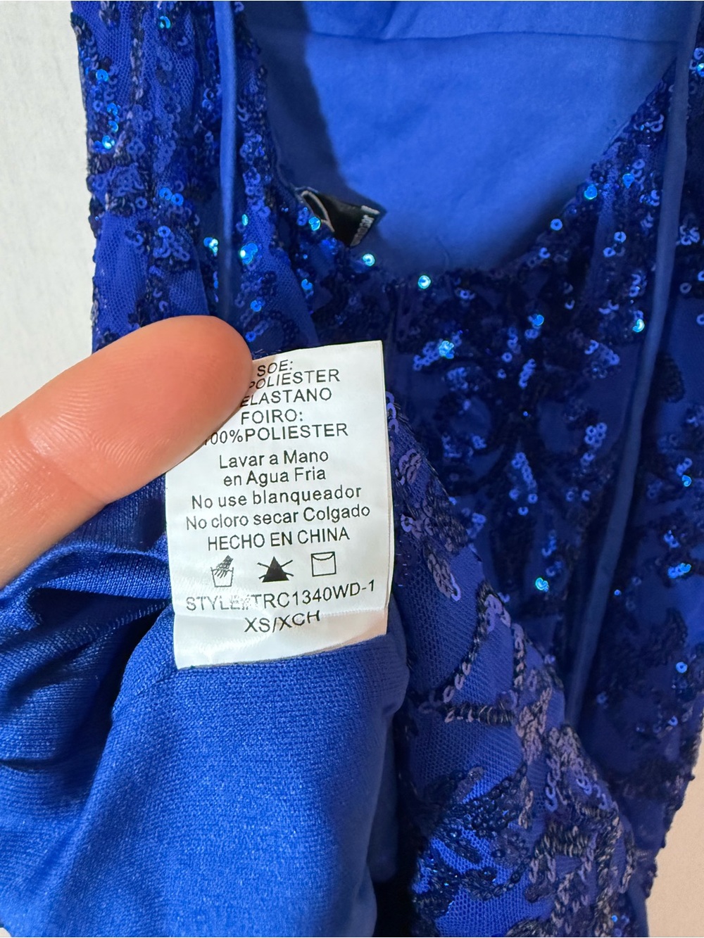 Windsor  XS Royal Blue Sequin Spaghetti Strap corset back mini Dress - Picture 4 of 4